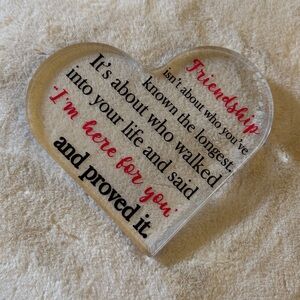 Meaningful Friendship Acrylic Heart Block